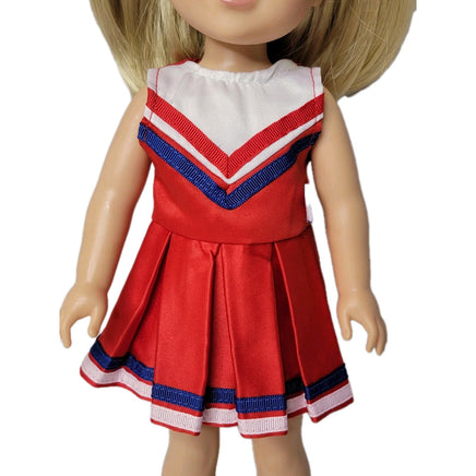 Red & White Cheer Uniform Fits 14.5" Wellie Wisher American Girl Doll Clothing2