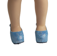 Blue Back Bow High Heel Shoes Fits 14.5" Wellie Wisher American Girl Doll Shoes1