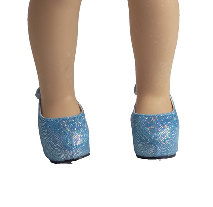 Blue Back Bow High Heel Shoes Fits 14.5" Wellie Wisher American Girl Doll Shoes1