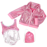Pink Sparkly Gymnastic 3pc Set Fits 18" American Girl Doll Clothes1