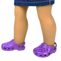 Purple And Teal Heart Clogs Fits 18" American Girl Doll Clothing Shoes1