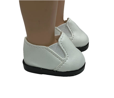 White Slip On Shoes Fits 14.5" Wellie Wisher American Girl Doll Shoes1