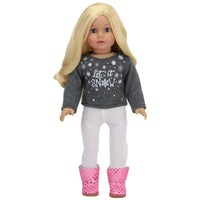 Let It Snow Sweater 6pc Outfit & Boots Fits 18" American Girl Doll Clothes2