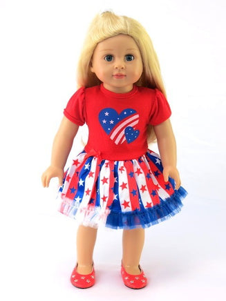 Red White Blue Stars Stripes Dress Fits 18" American Girl Doll Clothing0