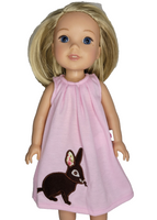 Pink Bunny Dress Fits 14.5" Wellie Wisher American Girl Doll Clothing1