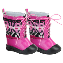 Pink Print Boots Fits 18" American Girl Doll Clothing Shoes0