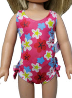Hawaiian Floral Swimsuit Fits 14.5" Wellie Wisher American Girl Doll Clothing1