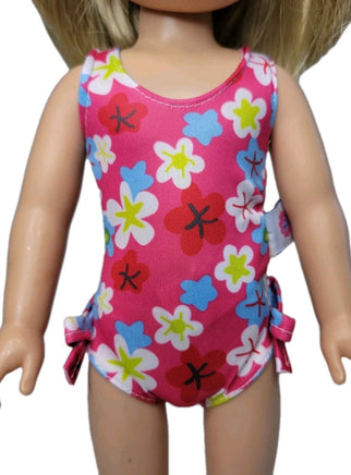 Hawaiian Floral Swimsuit Fits 14.5" Wellie Wisher American Girl Doll Clothing1