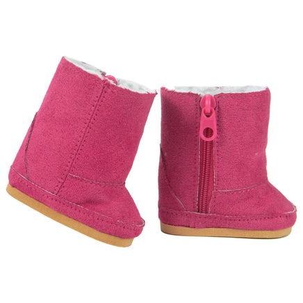 Hot Pink And Brown Suede Winter Boots Fits 18" American Girl Doll Clothing Shoes1