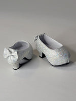 Silver Back Bow High Heel Shoe Fits 14.5" Wellie Wisher American Girl Doll Shoes3