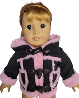Pink Trim Coat Fits 18" American Girl Doll Clothing0
