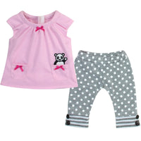 Polka Dot Panda Hoodie 3pc Set Fits 15" Bitty Baby American Girl Doll Clothes4
