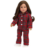 Flannel Pajamas & Slippers Fits 18" American Boy Girl Doll Clothes1