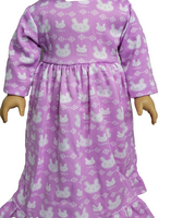 Lavender Bunny Nightgown Fits 18" American Girl Doll Clothing1