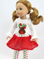 Reindeer Polka Dot 3pc Outfit Fits 14.5" Wellie Wisher American Girl Clothing 2