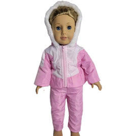Pink Snowsuit Coat & Snow Pants Fits 18" American Girl Doll Clothes0
