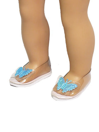 Blue Butterfly Princess Dress Shoes Fits 18" American Girl Doll Clothing Shoes0
