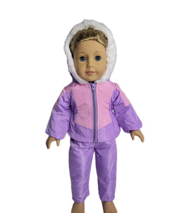 Purple And Pink Snowsuit Coat & Snow Pants Fits 18" American Girl Doll Clothes0