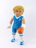 Blue Basketball Outfit Shoes Fits 18" American Boy Girl Doll Clothing1