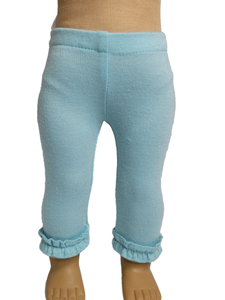 Light Blue Ruffle Trim Pants Fits 18" American Girl Doll Clothing0