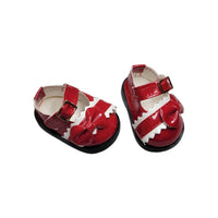 Red Bow Mary Jane Dress Shoes Fits 14.5" Wellie Wisher American Girl Doll Shoes3
