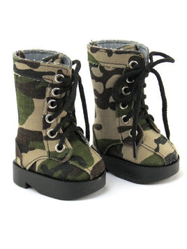 Forest Green Camouflage Boots Fits 18" American Girl Doll Clothing Shoes0
