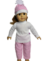Pink Snowsuit Scarf Mittens Hat Fits 18" American Girl Doll Clothing1