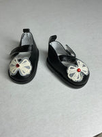 Black Bow Dress Shoes Fits 14.5" Wellie Wisher American Girl Doll Shoes3