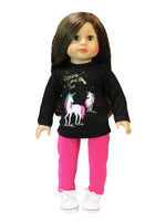 Unicorn Dreams Come True Hot Pink Pant Set Fits 18" American Girl Doll Clothing1