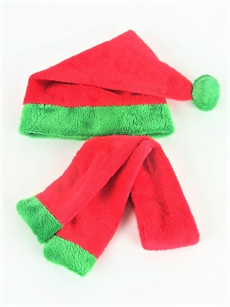 Red And Green Christmas Hat And Scarf Fits 18" American Girl Boy Doll Clothing1