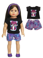 Sparkly Leopard Short Set Fits 18" American Girl Doll Clothing0