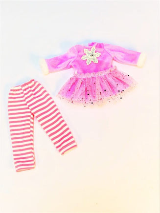 Pink Snowflake Pant Set Fits 14.5" Wellie Wisher American Girl Doll Clothing1