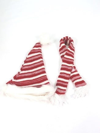 Red And White Stripe Hat And Scarf Fits 18" American Girl Boy Doll Clothing1