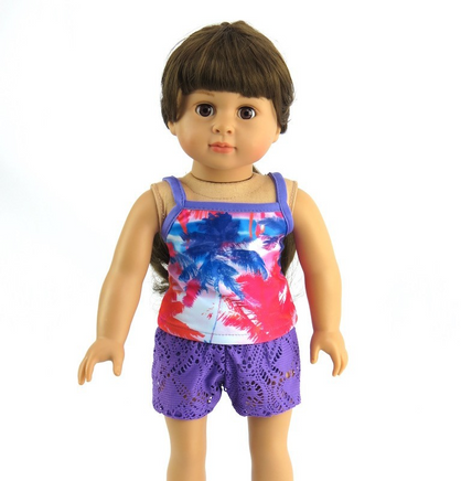 Paradise Palm Tree 3pc Bathing Suit Fits 18" American Girl Doll Clothing0