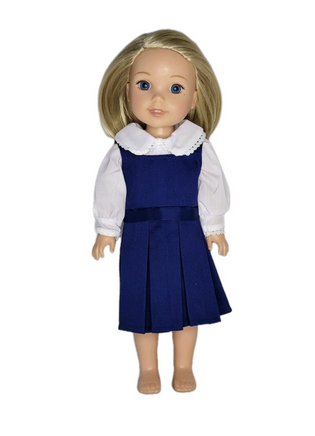 Navy Jumper Dress Outfit Fits 14.5" Wellie Wisher American Girl Doll Clothing0
