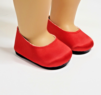 Red Satin Dress Shoes Fits 18" American Girl Doll Clothing Shoes0
