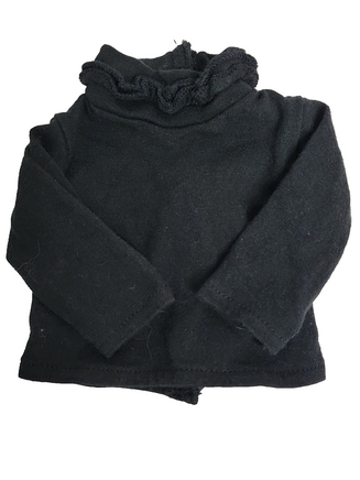 Black Ruffle Collar Long Sleeved Shirt Fits 18" American Girl Doll Clothing1