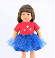Red White Blue Star Tutu Dress Fits 18" American Girl Doll Clothing2