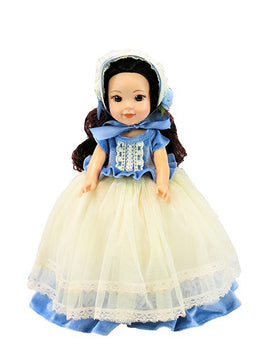 Blue Colonial Style Dress Fits 14.5 Wellie Wisher American Girl Doll Clothes0