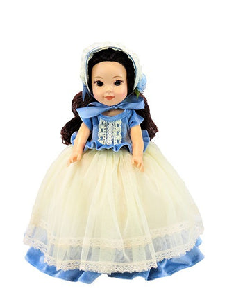 Blue Colonial Style Dress Fits 14.5 Wellie Wisher American Girl Doll Clothes0