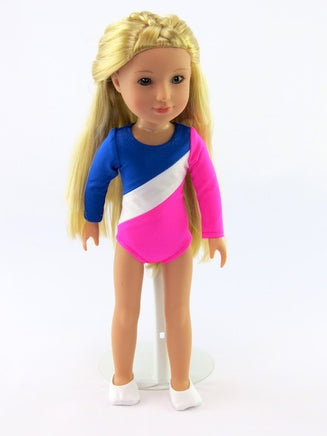 Hot Pink Gymnastics Outfit Fits 14.5" Wellie Wisher American Girl Doll Clothing1