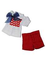 Red White Blue Shorts Set Fits 14.5" Wellie Wisher American Girl Doll Clothing1