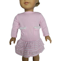 Pink Stripe Dress And Pom Hat Fits 18" American Girl Doll Clothes2