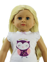 Whooos Sleepy Owl Pajama Short Set Fits 18" American Girl Doll Clothing1