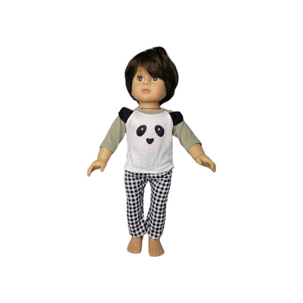 Panda Bear Pajama Pant Set Fits 18" American Boy Girl Doll Clothes0