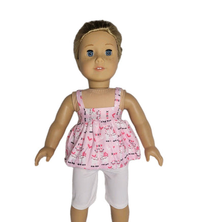 Pink Llama Capri Pant Set Fits 18" American Girl Doll Clothes1