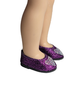 Purple Rhinestone Heart Flats Fits 14.5" Wellie Wisher American Girl Doll Shoes2