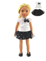 Black and White Skirt Set Fits 14.5" Wellie Wisher American Girl Doll Clothing1