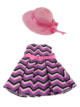 Chevron Pattern Dress And Hat Fits 18" American Girl Doll Clothing2