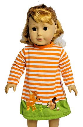 Woodland Animals Dress Fits 18" American Girl Doll Clothing0